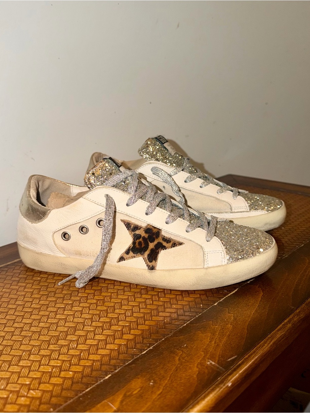 Golden Goose Super-Star Glitter Sneakers